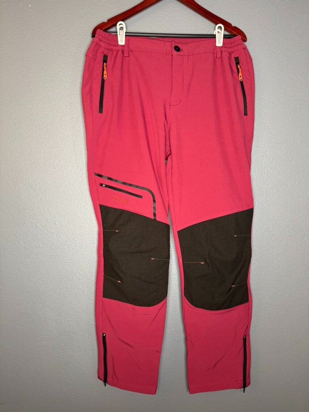 Postropaky Womens 12 Fleece Lined Hiking Snow Ski Pants Softshell EX-Strech Pink